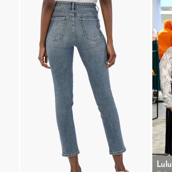 Kut from the Koth Reese Fab Ab Rhinestone HighWaist Ankle Slim Straight Leg Jean - Picture 2 of 8